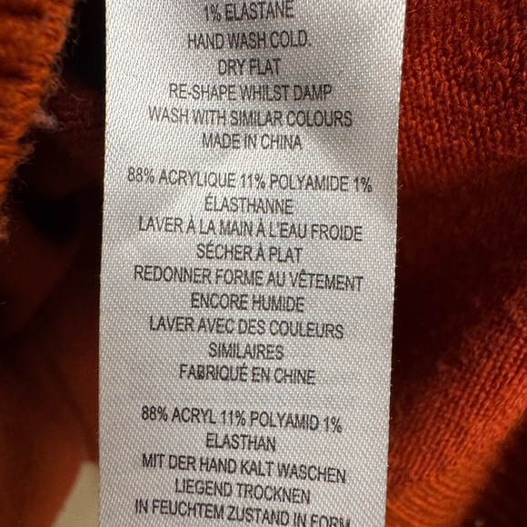 French Connection Women’s Sweater Medium Orange Pullover Long Sleeve - Picture 4 of 4